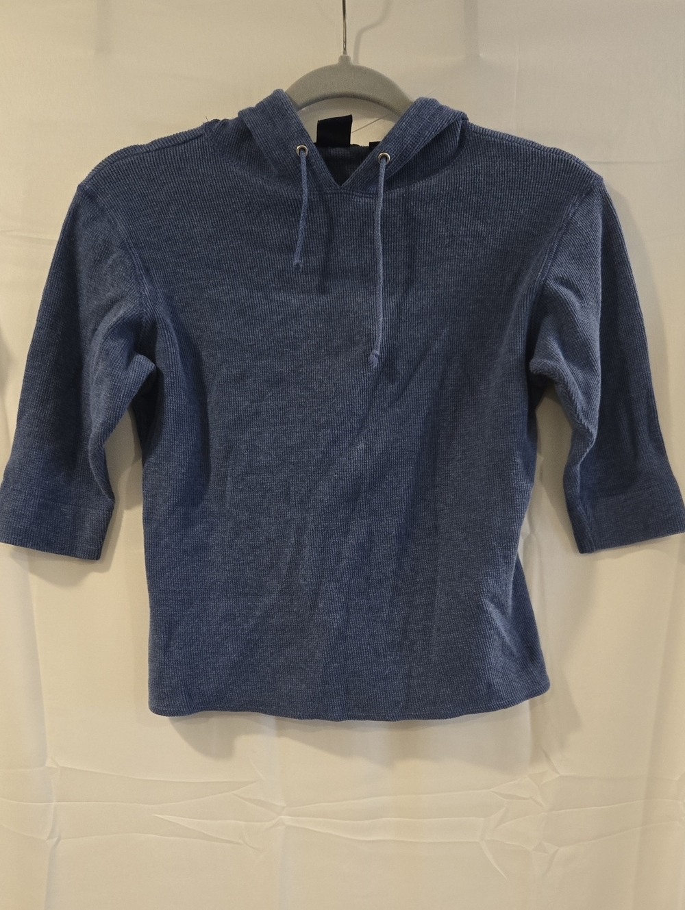 Vintage Y2K SO... GSJC Blue Ribbed Knit 3/4 Sleeve Hoodie